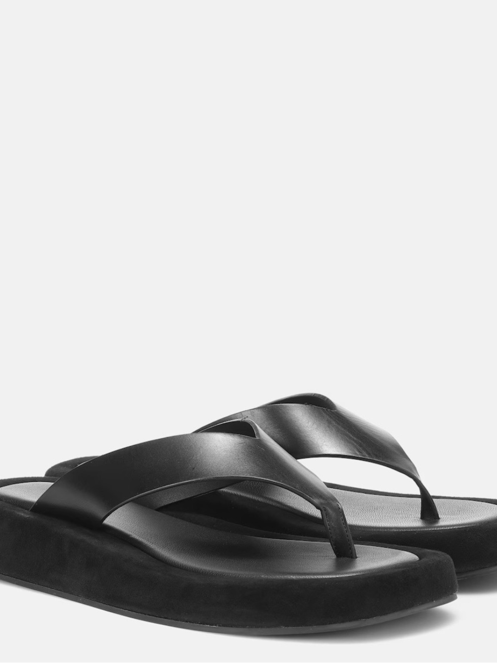 The Row, Ginza Sandal, Black Suede and Leather